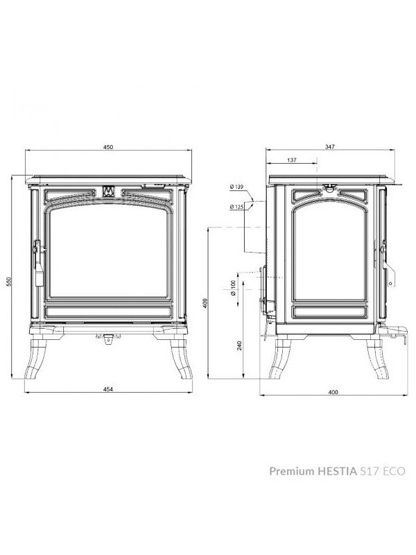 Stufa a legna a libera installazione - Premium HESTIA S17 ECO