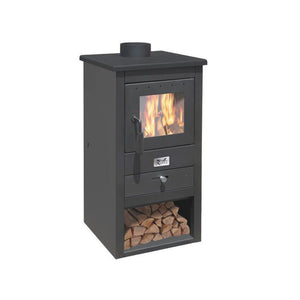 Stufa a legna – Athena Small finitura Antracite 43×41 h86 cm 10,7 kW vano portalegna – Mille