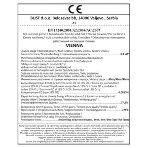 Stufa a Legna Blist Diplomat/Vienna Avorio