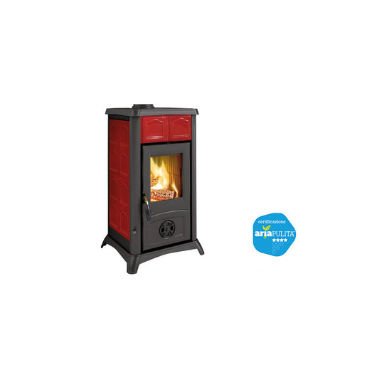 Stufa a legna Gemma Elegance Bordeaux – 6,0 kW – La Nordica – Design raffinato per ambienti moderni
