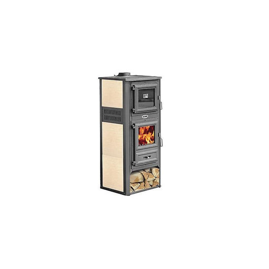 Stufa a Legna in Acciaio e Ghisa con Forno K-Line Kalorosa Panna 12,1 KW