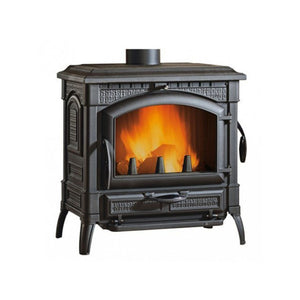 Stufa a legna in ghisa – Isotta Evo finitura Nera 79×66 h77 cm 11,9 kW – La Nordica