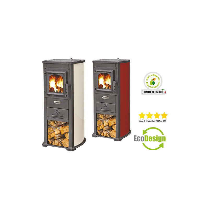 Stufa a legna Karma Rosso – 6,6 kW – K-Line – Riscaldamento efficiente per ambienti fino a 85 m³