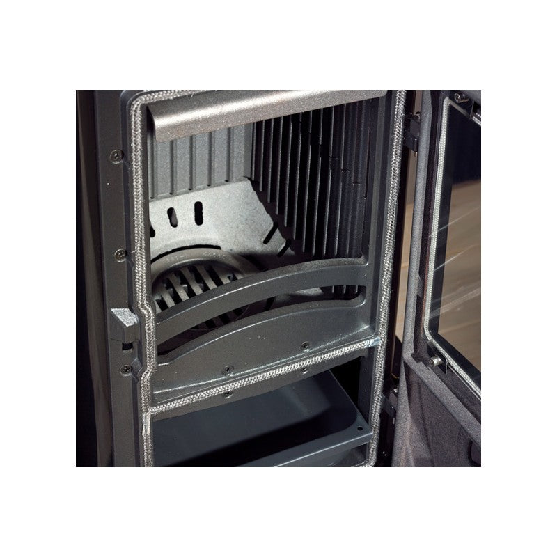 Stufa a Legna Nordica Super Junior Panoramica 5 Kw Verde Mod. 7111072