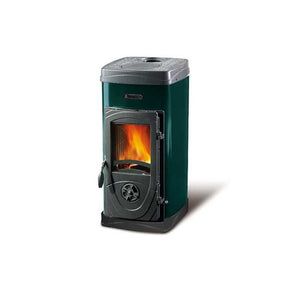 Stufa a Legna Nordica Super Junior Panoramica 5 Kw Verde Mod. 7111072