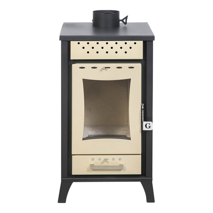 Stufa A Legna Olga Beige potenza 15 Kw L45,5xp48,5xh91