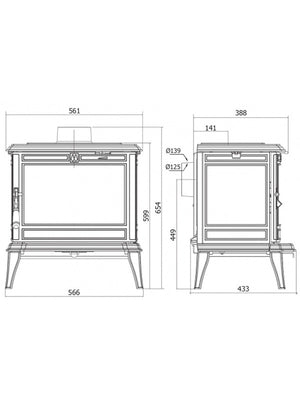 Stufa a legna a libera installazione - PROMETEUS S11 ECO
