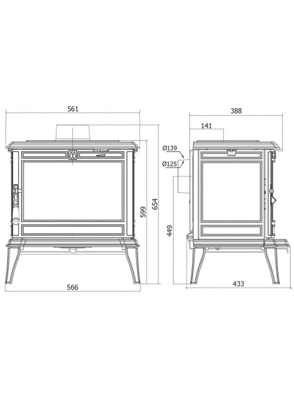 Stufa a legna a libera installazione - PROMETEUS S11 ECO