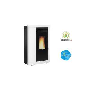 Stufa a pellet Annabella Plus 5.0 Bianca – 9 kW – La Nordica – Riscaldamento canalizzato per ambienti fino a 258 m³