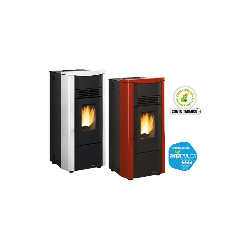 Stufa a pellet Giusy Evo 2.0 Bordeaux – 7 kW – La Nordica – Riscaldamento efficiente per ambienti fino a 201 m³