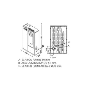Stufa a Pellet Punto Fuoco Susy Slim 7,5Kw Rosso