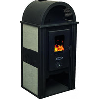 Stufa Acciaio Ginevra Fianchi in Ceramica Avorio