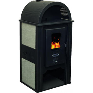 Stufa Acciaio Ginevra Fianchi in Ceramica Avorio