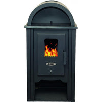 Stufa Acciaio Ginevra Fianchi in Ceramica Avorio