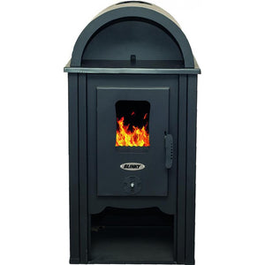 Stufa Acciaio Ginevra Fianchi in Ceramica Avorio