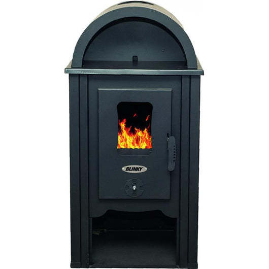 Stufa Acciaio Ginevra Fianchi in Ceramica Rosso