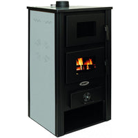 Stufa Acciaio Londra con Forno Fianchi Rosso