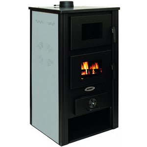 Stufa Acciaio Londra con Forno Fianchi Rosso