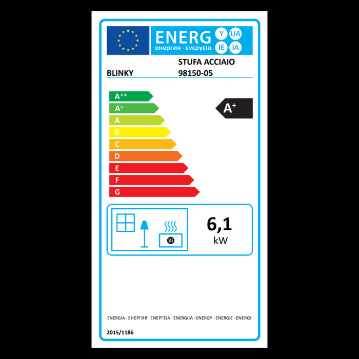 Stufa Acciaio Praga Porta Vetro Fianchi Rosso