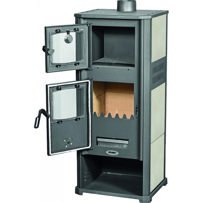 Stufa Acciaio Roma S con Forno Avorio