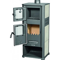 Stufa Acciaio Roma S con Forno Avorio