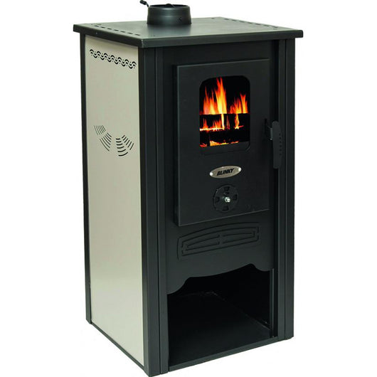 Stufa Acciaio Sofia Porta Vetro Fianchi Avorio