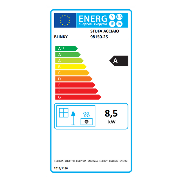 Stufa Acciaio Sofia Porta Vetro Fianchi Avorio