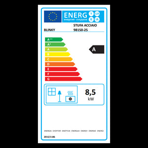 Stufa Acciaio Sofia Porta Vetro Fianchi Rosso