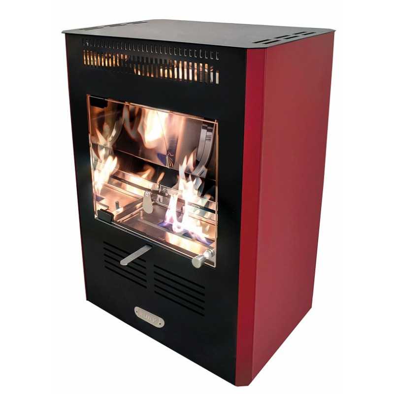 Stufa bioetanolo Ruby Bordeaux 3 kW – vetro protettivo, serbatoio 4,2 L, design alto 61 cm – ideale per 30 m2 – Tecno Air System