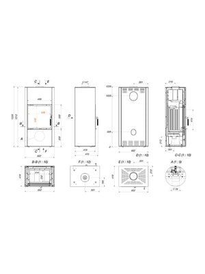 Stufa camino a legna - Vatra XL Nera 50x50 ECO