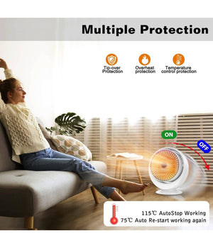 Stufa Elettrica Ventilata Stufetta Basso Consumo Oscillante Termoconvettore 900w         