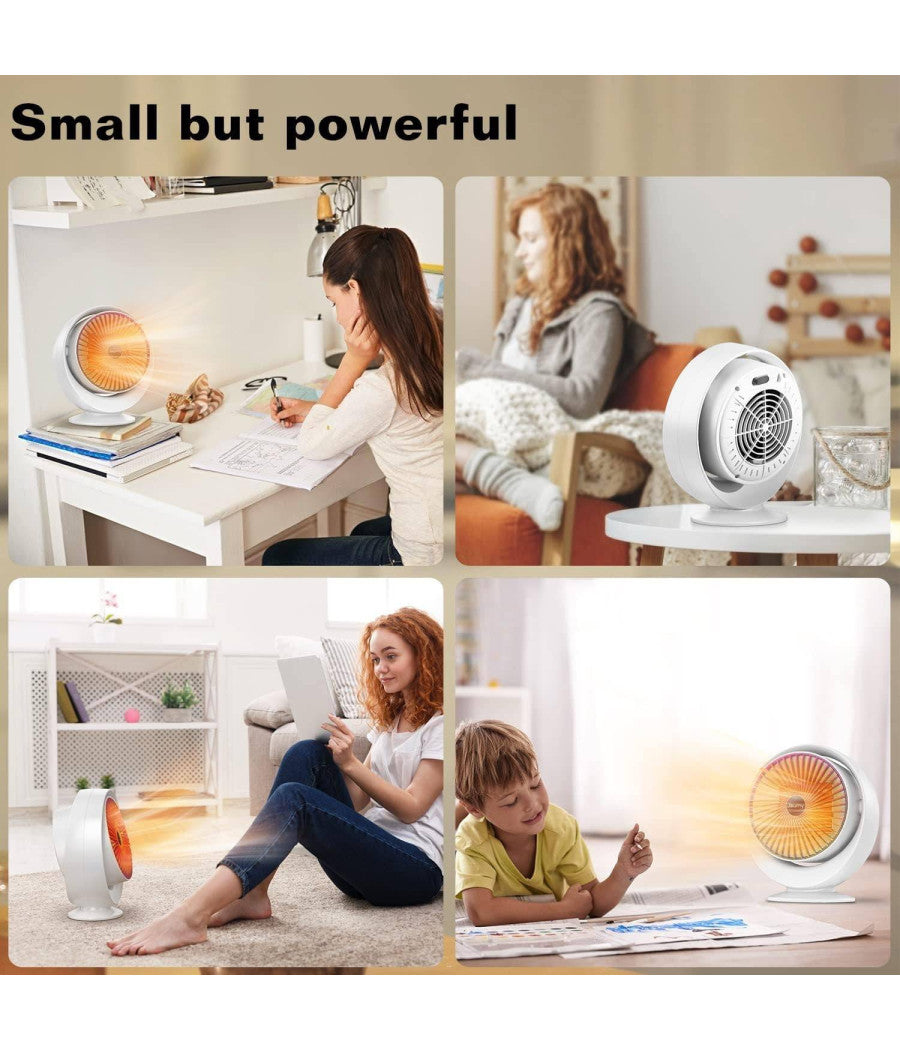 Stufa Elettrica Ventilata Stufetta Basso Consumo Oscillante Termoconvettore 900w         