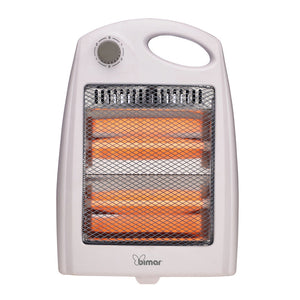 Bimar Stufa a Infrarossi HR304, Stufetta Elettrica a Basso Consumo 800W per Ambienti Piccoli da Esterno/Interno, 2 Resistenze Stufa al Quarzo e 2 Potenze Riscaldamento, Radiatore Portatile