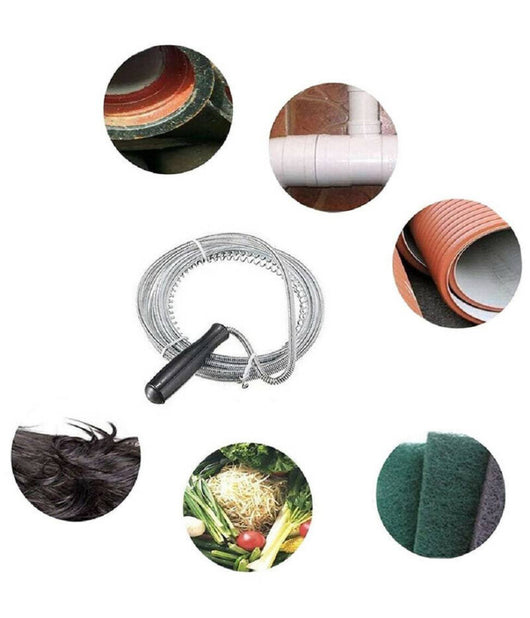 Sturalavandino Flessibile Molla Sonda Manuale Stura Tubi Spirale Scarichi 3mt         