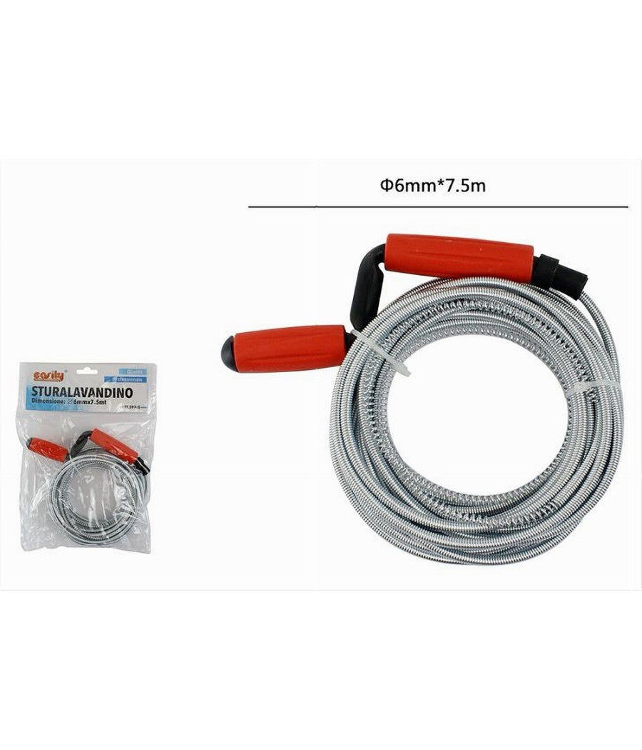 Sturalavandino Molla Sturatubi Scarichi Spirale Disintasare Tubi à¸6mmx7.5mt 59945         
