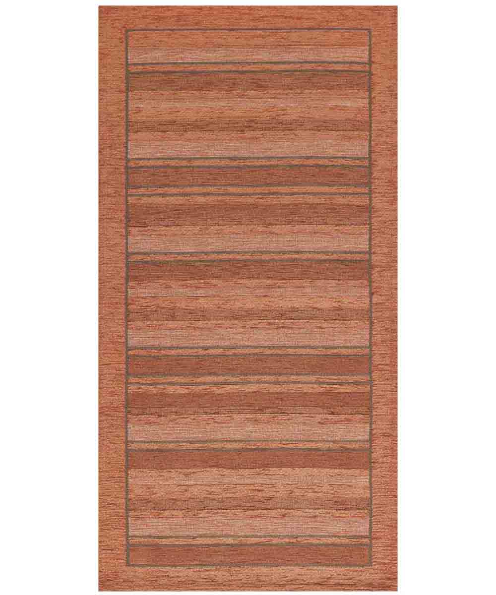 Tappeto STYLE ARANCIO moderno a righe, passatoia cucina multiuso lavabile antiscivolo cm.55x115