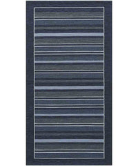 Tappeto STYLE blu moderno a righe, passatoia cucina multiuso lavabile antiscivolo cm.55x140