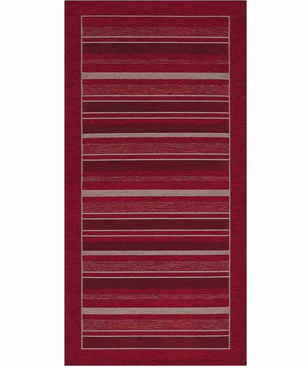 Tappeto STYLE ROSSO moderno a righe, passatoia cucina multiuso lavabile antiscivolo cm.55x240