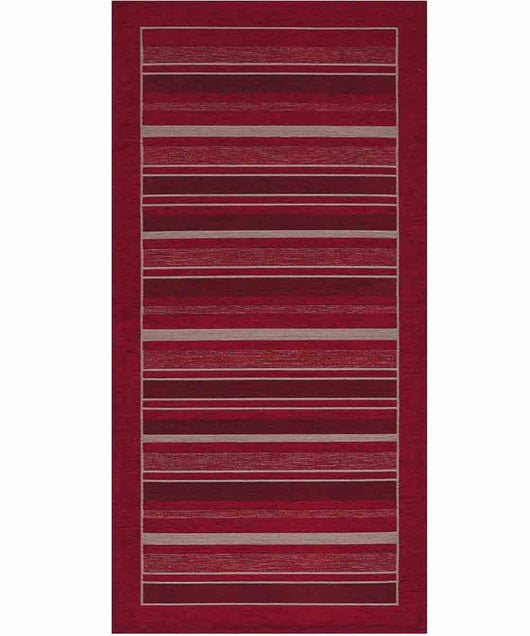 Tappeto STYLE ROSSO moderno a righe, passatoia cucina multiuso lavabile antiscivolo cm.55x240