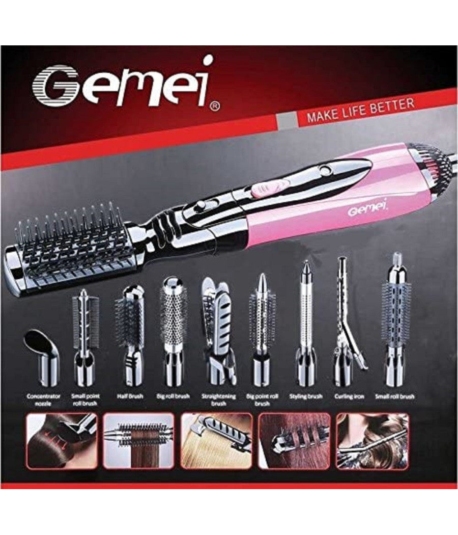 Styler Ad Aria Calda Professionale 10 In 1 1000w Spazzola Elettrica Phon Gm-4835         