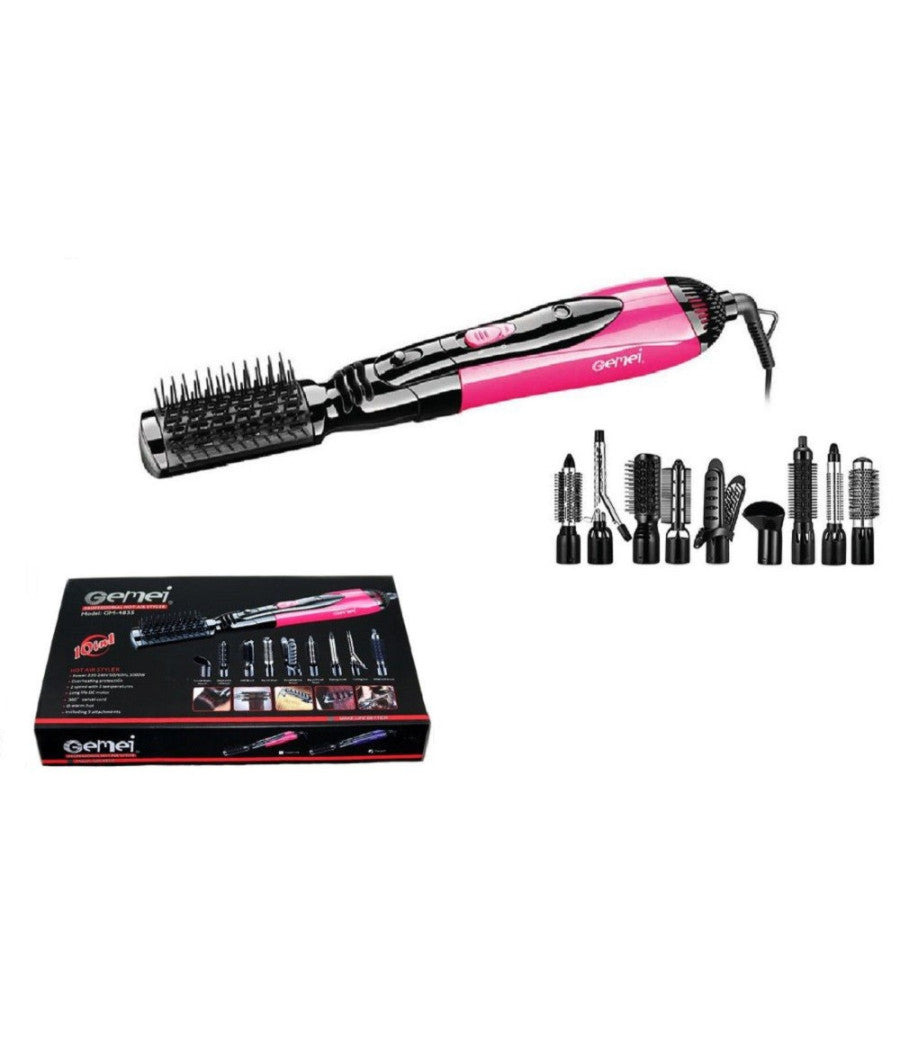 Styler Ad Aria Calda Professionale 10 In 1 1000w Spazzola Elettrica Phon Gm-4835         