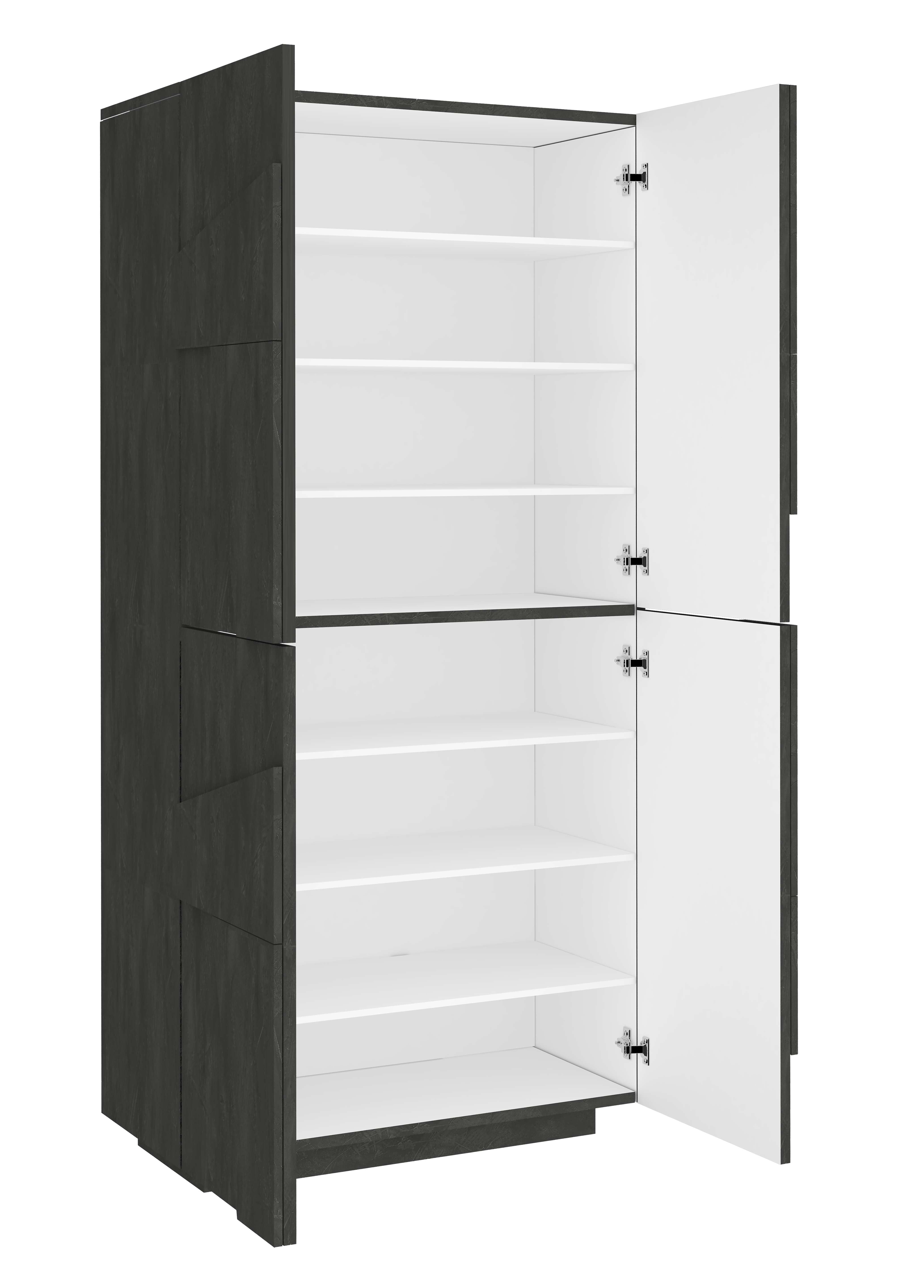 Scarpiera 4 ante L 81.2 x H 167.6 x P 39.2 cm 32 paia, antracite