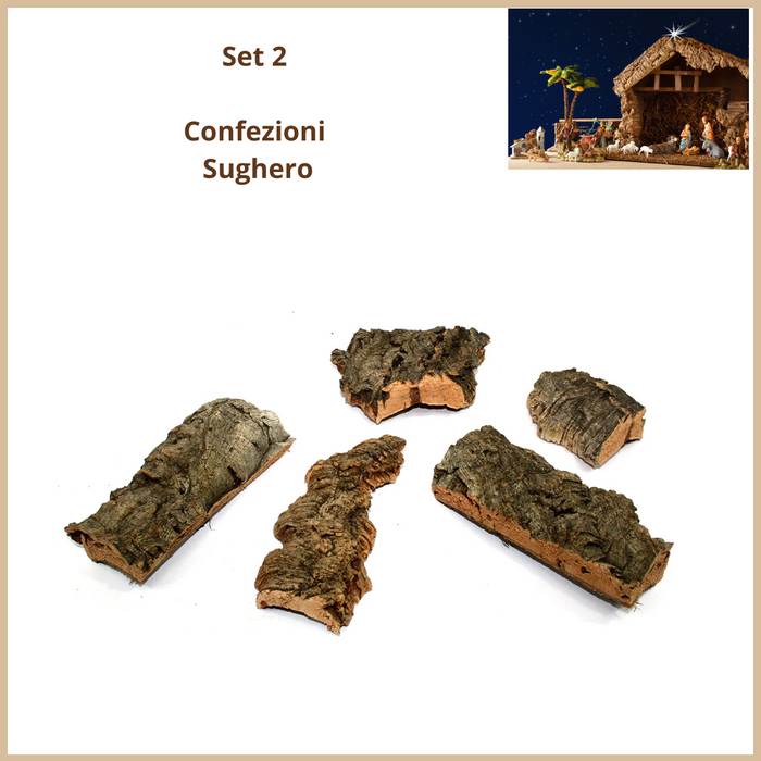 Set  2  Sughero corteccia per presepe artigianale decorazioni natalizie vintage addobbi natalizi natale creazioni decorare sacra  famiglia