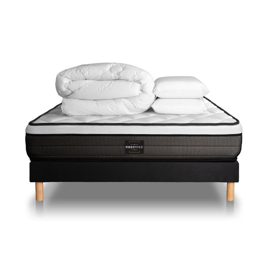 Pacchetto letto completo - Materasso 180x200cm + Box spring con doghe (kit) + 2 cuscini + Piumino - Suite