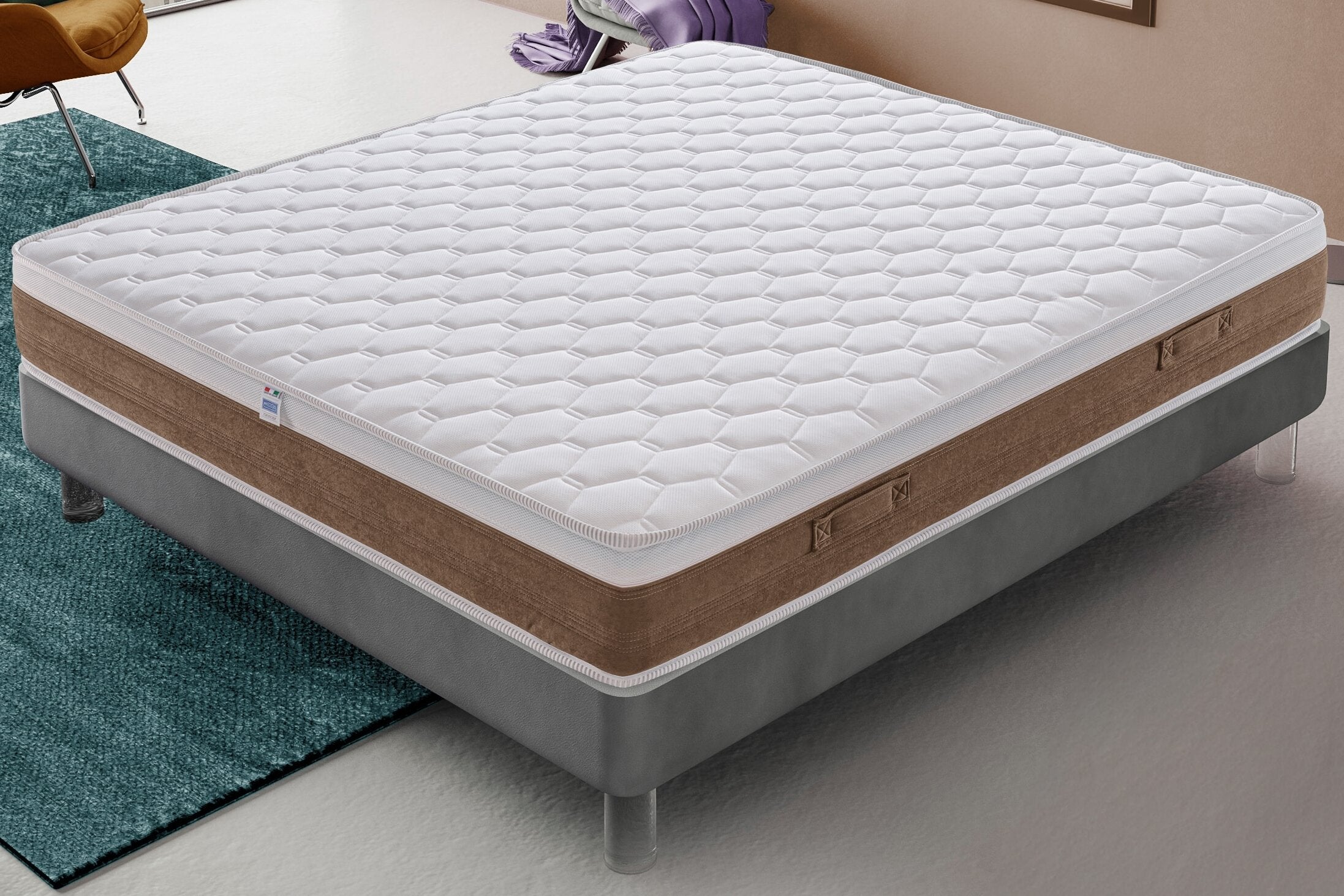 Materasso Piazza e Mezza 140x190 Molle Indipendenti - Alto 23 cm - 900 Molle - 13 zone di confort - Ortopedico - Reversibile