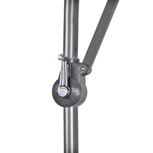 Ombrellone da giardino 3x3 mt con palo decentrato e apertura a manovella. Telo ottagonale con sistema Airvent di colore beige