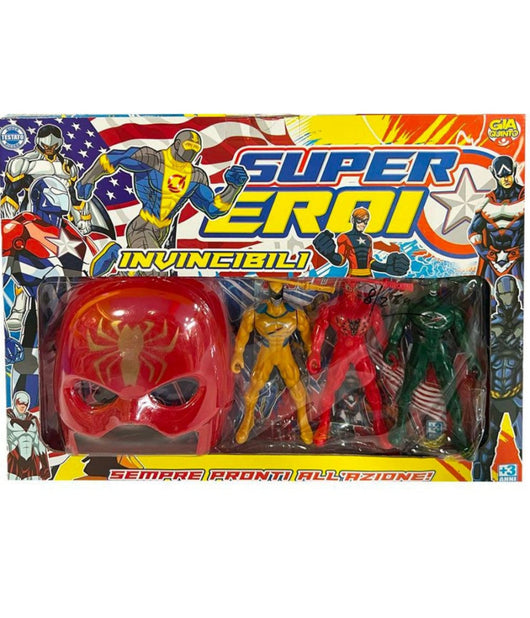 Super Eroi Invincibili Pià¹ Maschera Serie Di Personaggi Giocattolo Bambini 3+         