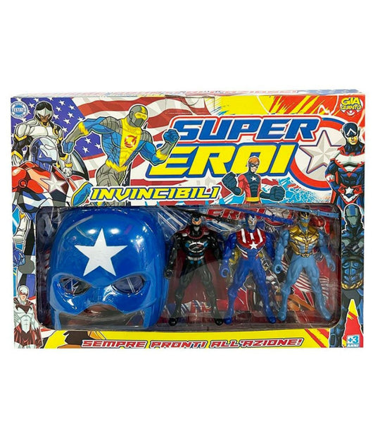 Super Eroi Invincibili Pià¹ Maschera Serie Di Personaggi Giocattolo Bambini 3+         