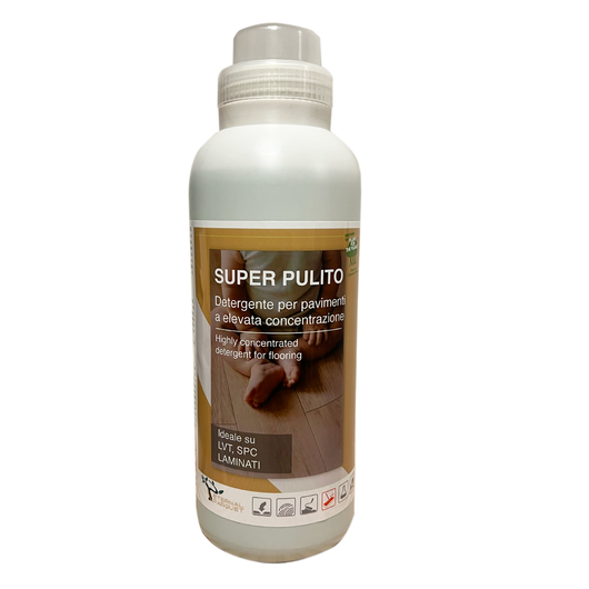il #n1 - SUPER PULITO SPC, LVT, Laminati, parquet e resine SPORCO INTENSO- detergente NATURALE a PH NEUTRO ultraconcentrato profumato - Di Eternal Parquet - flacone da 1 litro