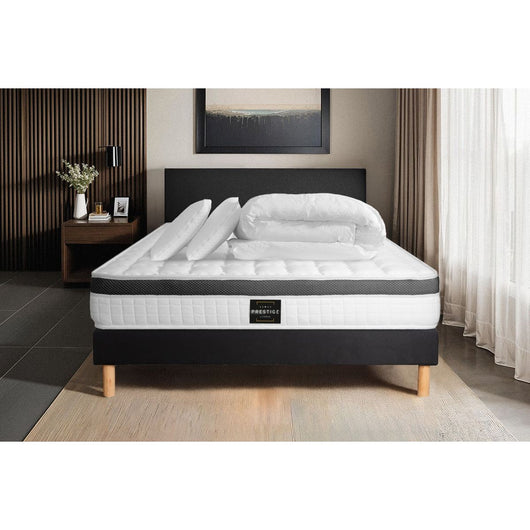 Pacchetto letto completo - Materasso 180x200cm + Box spring con doghe (kit) + 2 cuscini + Piumino - Superior